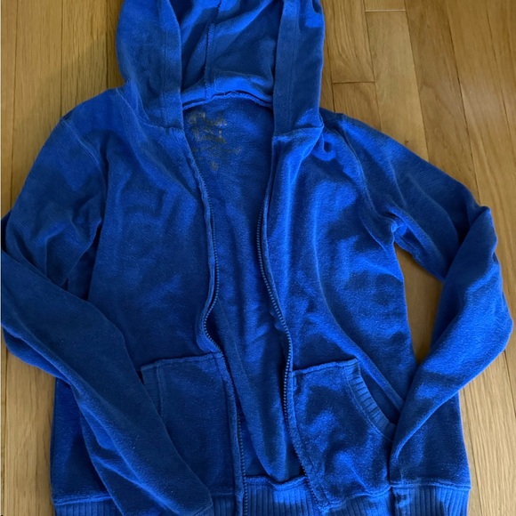 Plush & Blush Jackets & Blazers - Plush & Blush Victoria’s Secret terry cloth small blue hoodie zip up jacket.